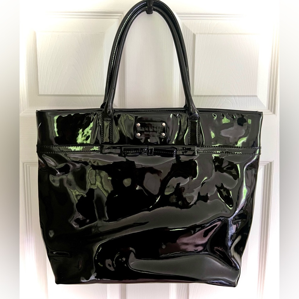 EUC Kate Spade New York Black Patent Leather Tote - Picture 8 of 8